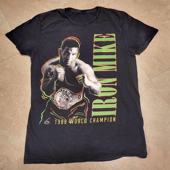 Unbranded Other - Mike Tyson 1988 Heavyweight Boxing World Champion Black Mens T Shirt Size M?